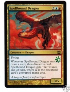 Wizards of the Coast 1x Spellbound Dragon ! Alara Reborn engl. NM STEMPEL